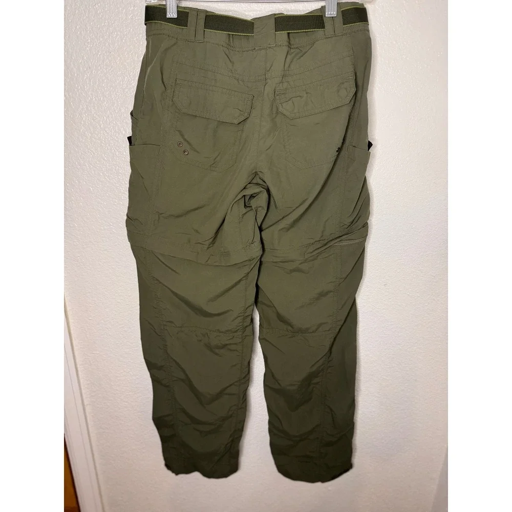 REI Women's 4 Convertible Hiking Pants olive Nylon Lightweight Cargo gorpcore - Picture 3 of 9